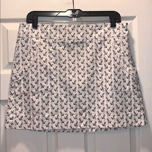 ✨J Crew Factory white & navy anchor mini skirt